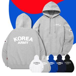 헤비특양면 후드티 KOREA ARMY 코리아 아미 군인 군대 로카티 빅사이즈 커플 단체 오버핏