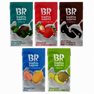 10% 배스킨라빈스 멸균우유 190ml 24팩 (메롱멜론/민트초코/스트로베리/쿠앤크/이나솜)