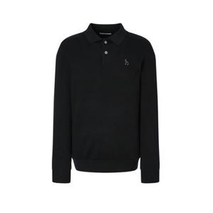 헤지스 남성 25FW 파인 울 블랙 플레인 카라 니트 HZSW5D551BK