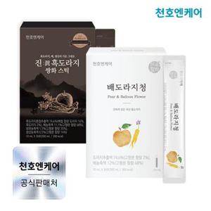 [천호엔케어] 진 흑도라지 쌍화스틱 30포 1박스+배도라지청 10ml 30포 1박스 (총2박스)