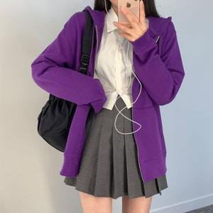 [니까]츄팝 쭈리 후드집업 남녀공용 무지 후드 긴팔 티셔츠