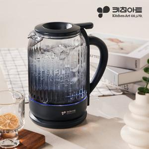 [감성이 묻어나는 상부급수 유리포트] 키친아트 1.5L 내열유리 전기포트 주전자 KK-NV15