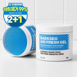 [2+ 1] 살림백서 데오 에어 고체탈취제 350g 대용량 클린코튼 화장실 집안 차량 악취제거 방향제 냄새 제거