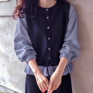 [리린]앤크런키 셔츠레이어드 감성 보들니트 가디건