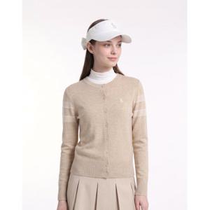 헤지스 골프 여성 26FW ONLINE EXCLUSIVE 베이지 여성 라인 포인트 울 가디건 HWSW6C902I2
