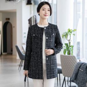 [모슬린]엄마옷 트위드 라운드 롱자켓 MQG128968 마담 미시 중년여성 빅사이즈 할머니옷 50대 60대 70대