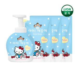 아이깨끗해 헬로키티 490ml 용기 x 1개 + 450ml 리필 x 3개(옵션선택)