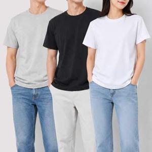 마마로 국산 코마사 남녀 기본 무지 티셔츠 반팔 화이트 그레이