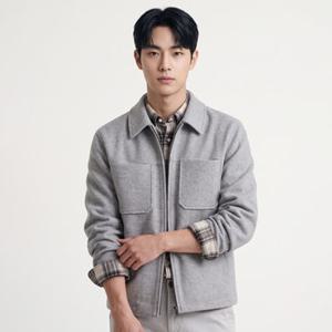 [GS단독] 헤지스 남성 베이지 경량 핸드메이드 울 셔켓 HZJU6A106I1