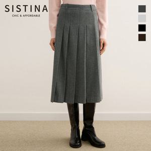 [SISTINA]플리츠 미디 스커트_AWWSKP41030