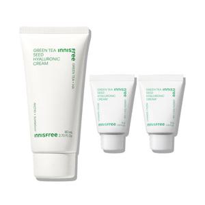 이니스프리 그린티 씨드 히알루론산 크림 80mL (튜브형) + 그린티 씨드 히알루론산 크림 15mL 2입