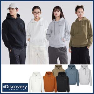 [백화점]디스커버리 25년 가을 이월/할인 남여공용 덴버 후드티셔츠/스웻셔츠/세미오버핏/스몰로고/커플룩/기능성캐주얼 DXHD33054-DXMIA