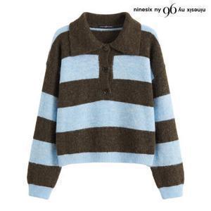 택가 79,000원 [나인식스뉴욕]데일리 단가라 반버튼 카라 긴팔 니트 (NQ4KT011L0)