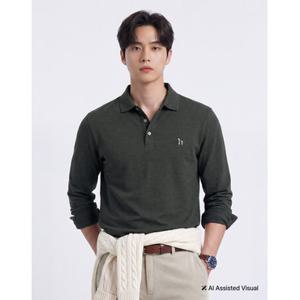 헤지스 남성 26FW SOFT COTTON 카키 인터록 폴로 셔츠 HZTS6F302K3