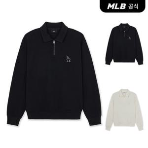 [MLB공식] 26FW 공용 베이직 스몰로고 반집업 맨투맨 (2 COLOR) 3AMTB1064