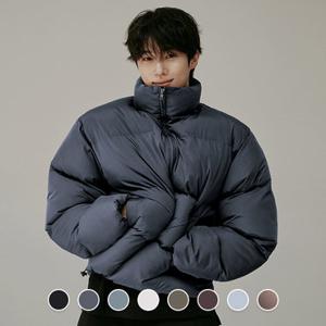 [백화점][지오다노] 남성 크롭 오버핏 하이넥 숏 푸파 패딩 점퍼 075926