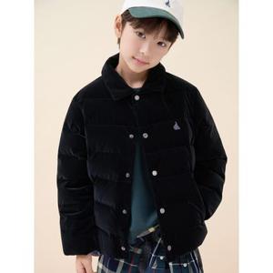 [TAG가 149000][빈폴키즈] [Essential] 한줌 칼라넥 경량 덕다운 숏패딩  블랙 (BI6938UE35)
