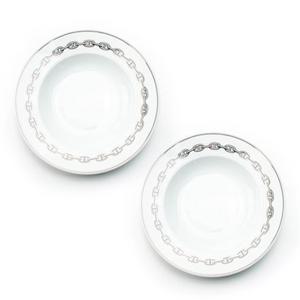 에르메스 샹달 플레티넘 스프 플레이트 접시 2p 세트 22cm
