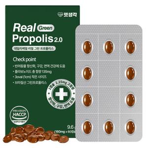 펫생각 리얼 그린프로폴리스 항산화 영양제 60캡슐