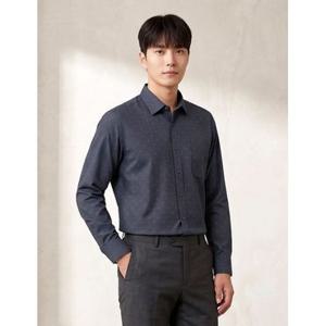 [BY파크랜드]네이비 올오버 프린트 기모셔츠-A3CL2211707A