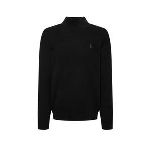 헤지스 남성  PREMIUM CASHMERE 블랙 캐시미어 하프 터틀 니트 HZSW5D464BK