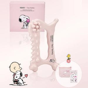 페이스팩토리 [스티커+파우치 증정]스누피 디톡 괄사 마사저 (정가 69,900원/얼굴 붓기 V라인 림프 바디라인 관리)