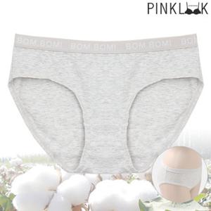 [핑크룩] 봄봄 코튼팬티 삼각 미디여성팬티1종/그레이