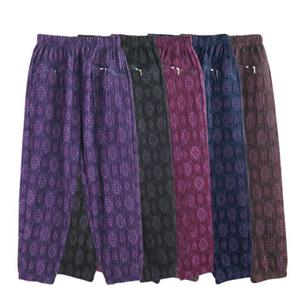 두꺼운 국산 빅사이즈 겨울 기모 할머니바지 주름 꽃무늬 몸빼