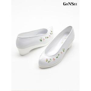 [고앤씨]여성 명절 매화 키높이 한복 꽃신 결혼식 웨딩 슈즈 신