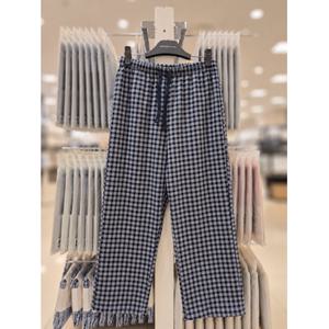 [애니바디] 공용 피치기모 9부 파자마바지 체크 ANLB26W42