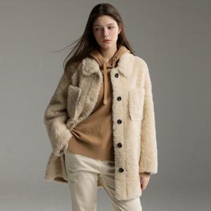 리오벨 25FW 호주산 양모 100% 아웃포켓 하프코트