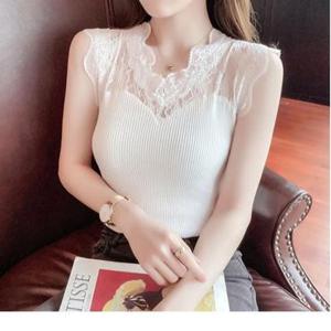 여성나시 쥬디제이 정장나시 나시 슬리브리스 레이스나시