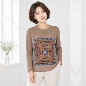[크로커다일레이디] 스카프 그래픽 여성 블라우스 티셔츠 CLDFTS111 [정가 114,000원]