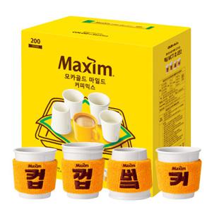 맥심 모카골드 커피믹스 200T+MCTI컵 4종 중 1개 랜덤증정
