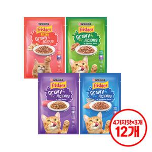 프리스키 그레이비 4가지맛 콤보 70g 12개