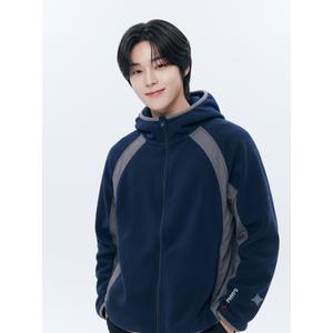 피지컬 디파트먼트 나일론 믹스드 플리스 후디 집업 블루 PD08JK0121BL