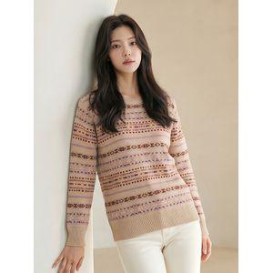 [PAT 여성] 울혼방 자카드 브이넥 풀오버_1I83201