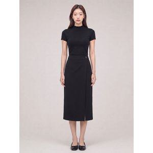 베스띠벨리 뒷밴딩 슬릿 A라인 스커트 블랙 BJSBI2314