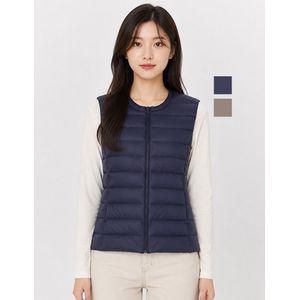 뱅뱅 여성 라운드넥 경량 다운 베스트 (NEE613)