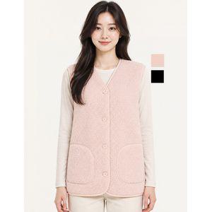 뱅뱅 여성 보아 플리스 V넥 베스트(NEJ601)