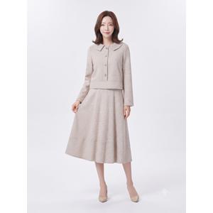 샤트렌 페미닌 카라넥 원피스 멜란지베이지 HCCWOP202