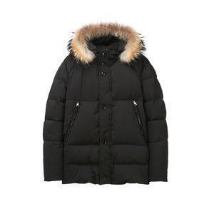 마에스트로 네이비 탈착 후드 소재배색 다운점퍼 MAJU4D802N2