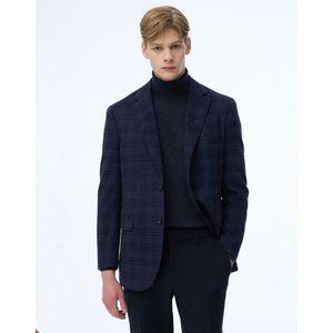 닥스 네이비 체크 울캐시미어 혼방 FW 긴팔 자켓 WMJA3D035N3