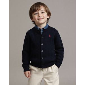 헤지스레이디스 25FW [선물추천][KIDS][울]다크네이비 케이블 긴소매 가디건 HSSW5FK84N3