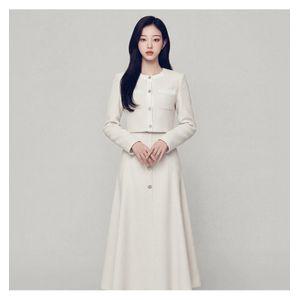 지고트 울 블렌드 글리터 플레어 롱 원피스 +재킷세트 JRBA0OP892