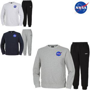 NASA 나사 남녀공용 면 세미 오버핏 와펜 맨투맨+조거팬츠 상하세트 3종 선택1  N-253U+N-350P 남자 여성 맨투맨 티셔츠 긴바지 빅사이즈