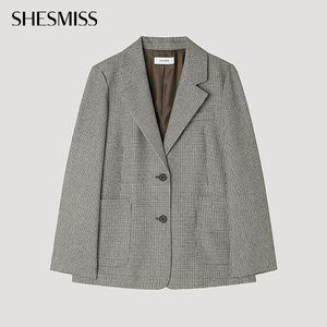 쉬즈미스 [본사직영] 울 블렌드 하운드 체크 자켓_SWWJKP32050_LW