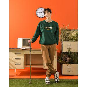 헤지스골프 남성 브라운 포켓 포인트 조거핏 팬츠 HUPA4C991W2