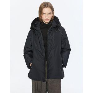 닥스레이디스 25FW [스테디셀러][밍크FUR][구스다운]네이비 퍼안감 논퀼팅 하프 헤비다운 점퍼 WKJU5D101N2
