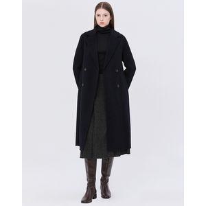 헤지스레이디스 여성 네이비 벨티드 핸드메이드 울100% 롱코트 WSCO4DC02N2